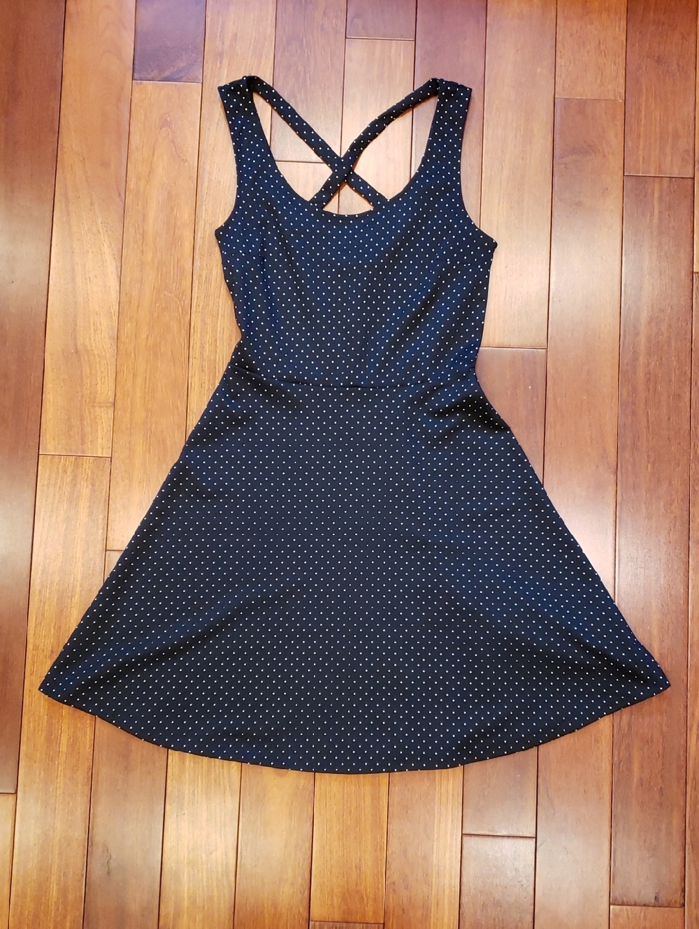 H&M Black and White Polka Dot Skater Style Dress. Women's XS